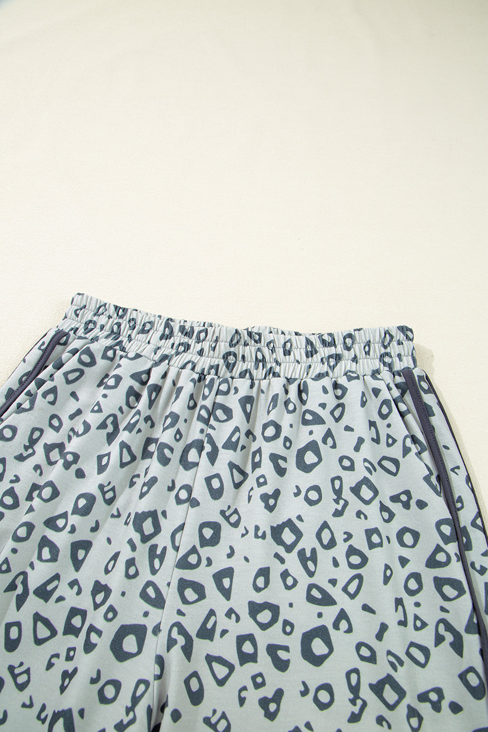 Gray Leopard High Waist Side Bow Straight Leg Love Salve